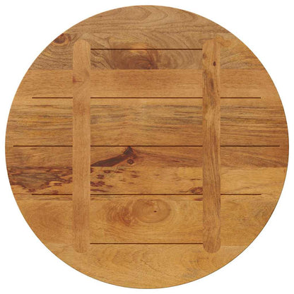 Piano per Tavolo Ø 70x3,8 cm Rotondo in Legno Massello di Mango