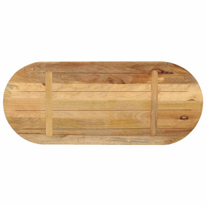 Piano Tavolo 80x40x2,5 cm Ovale Legno Massello Grezzo di Mango | homemem39
