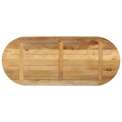 Piano Tavolo 110x40x2,5 cm Ovale Legno Massello Grezzo di Mango | homemem39
