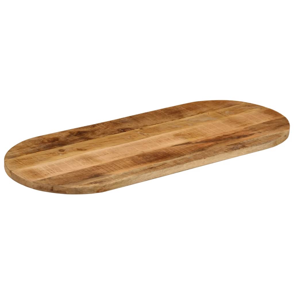 Piano Tavolo 110x50x2,5 cm Ovale Legno Massello Grezzo di Mango | homemem39