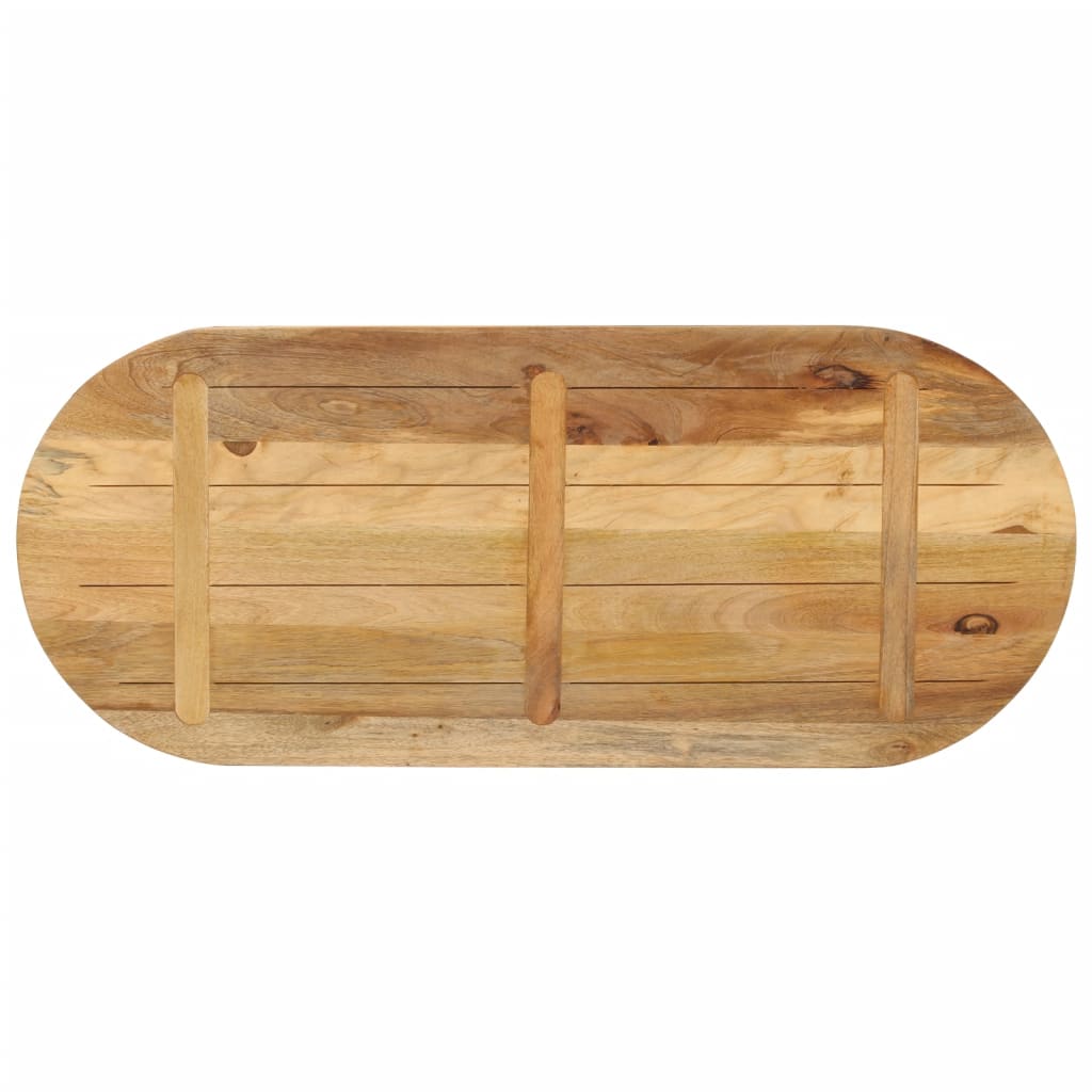 Piano Tavolo 110x50x2,5 cm Ovale Legno Massello Grezzo di Mango | homemem39