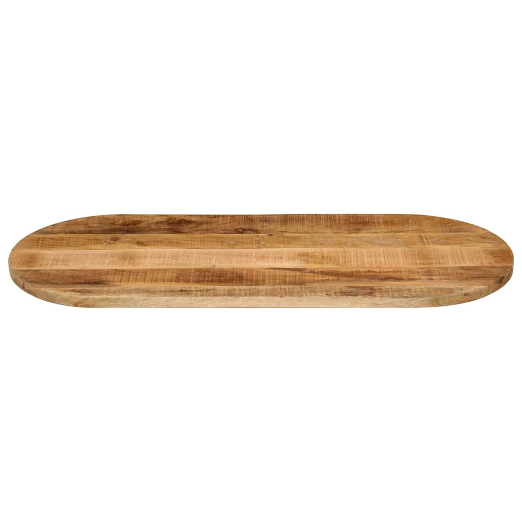 Piano Tavolo 140x60x2,5 cm Ovale Legno Massello Grezzo di Mango | homemem39