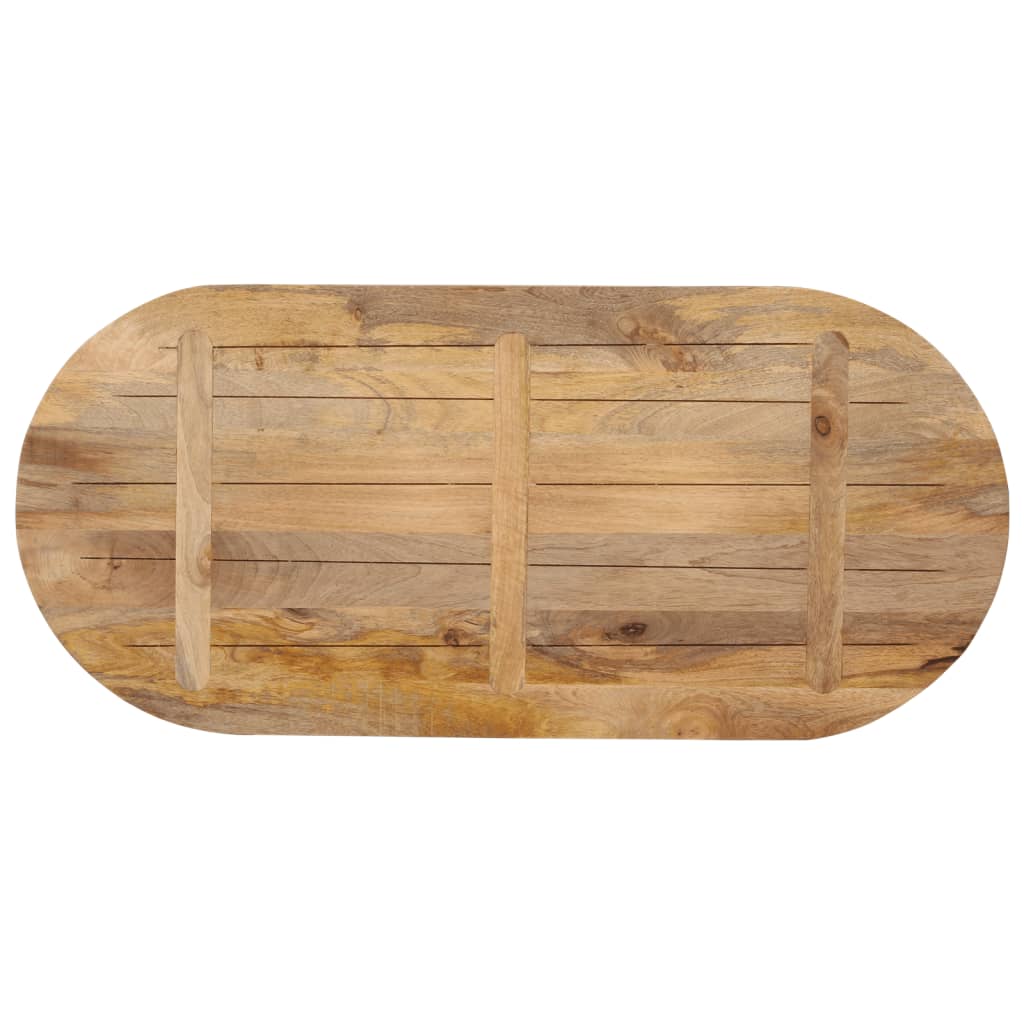 Piano Tavolo 100x40x2,5 cm Ovale in Legno Massello di Mango | homemem39