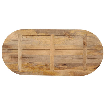 Piano Tavolo 100x40x2,5 cm Ovale in Legno Massello di Mango | homemem39