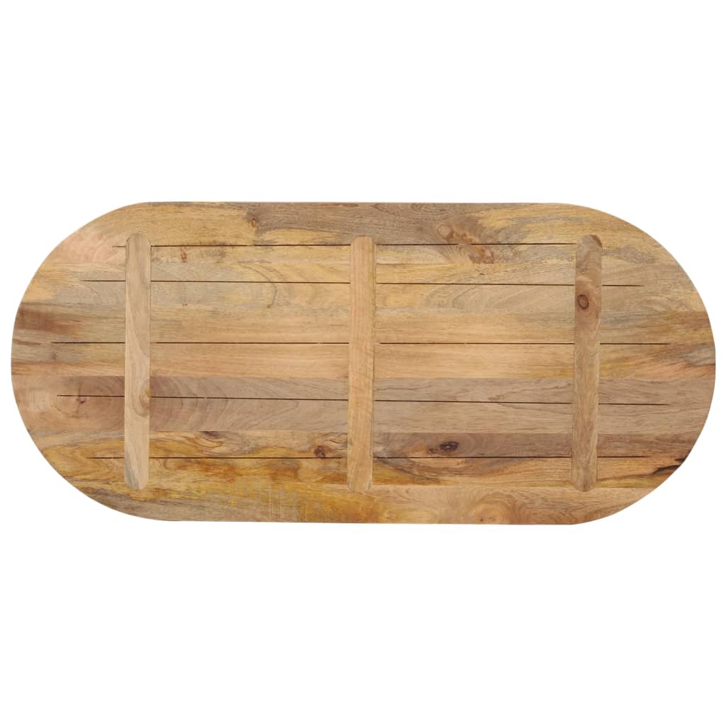Piano Tavolo 140x50x2,5 cm Ovale in Legno Massello di Mango | homemem39