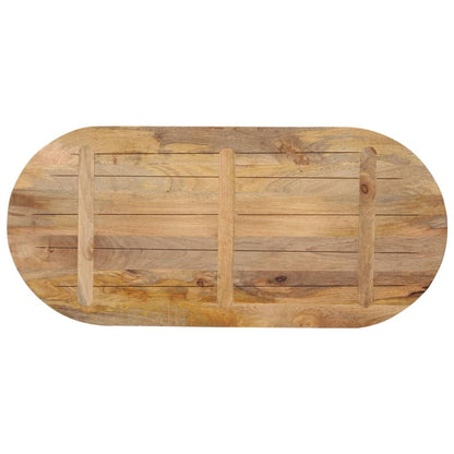 Piano Tavolo 140x60x2,5 cm Ovale in Legno Massello di Mango | homemem39