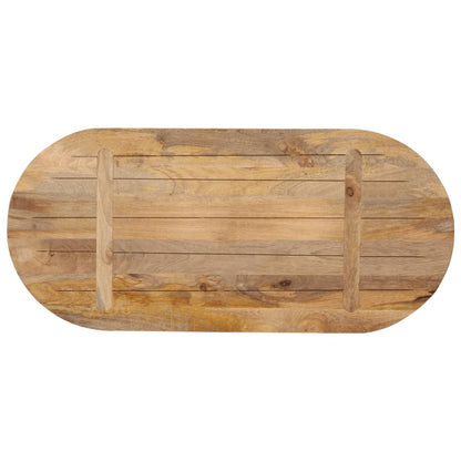 Piano Tavolo 80x40x3,8 cm Ovale in Legno Massello di Mango | homemem39