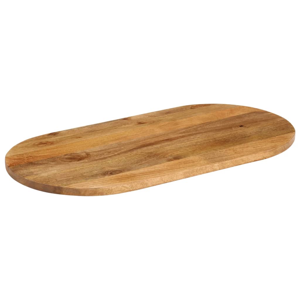 Piano Tavolo 100x40x2,5 cm Ovale in Legno Massello di Mango | homemem39