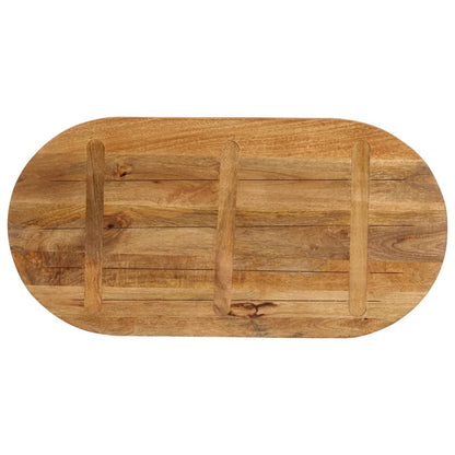 Piano Tavolo 100x40x2,5 cm Ovale in Legno Massello di Mango | homemem39