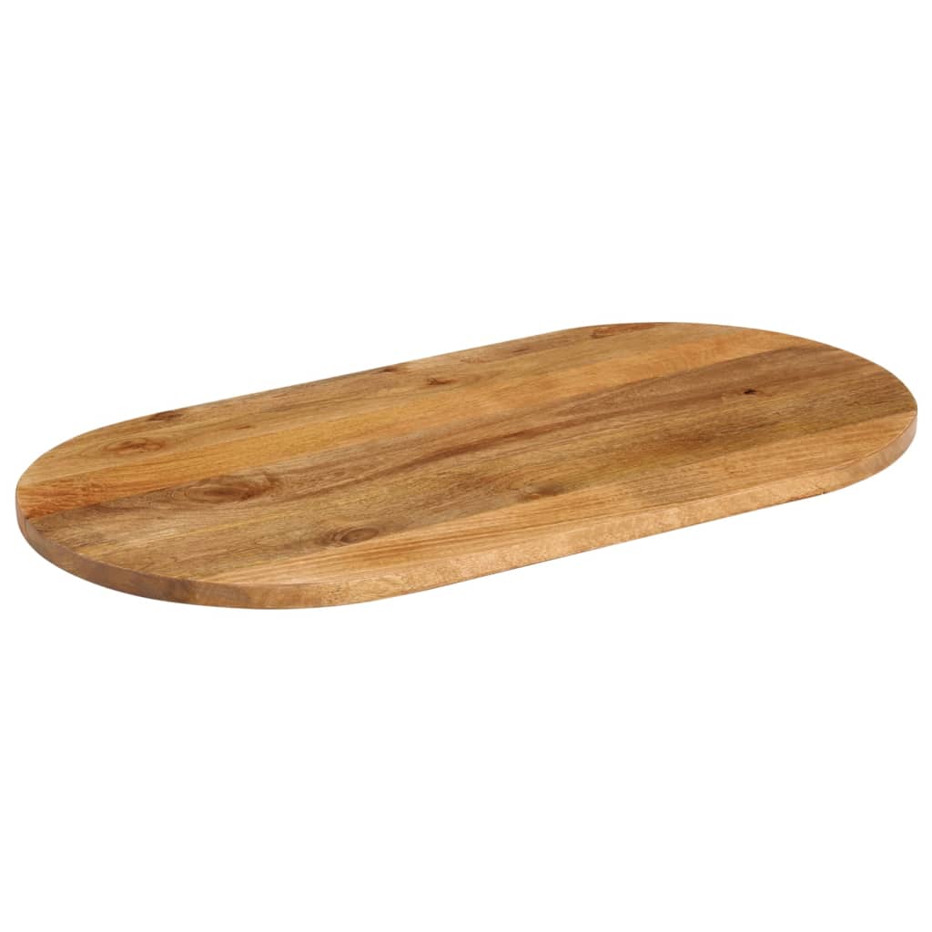 Piano Tavolo 100x50x3,8 cm Ovale in Legno Massello di Mango | homemem39