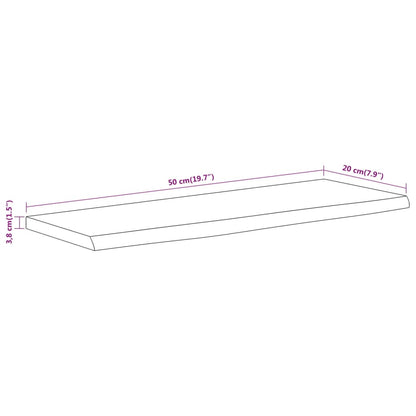 Mensola a Muro 50x20x3,8cm Rettangolare Legno Acacia Bordi Vivi | homemem39