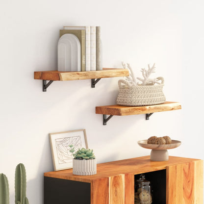 Mensola a Muro 50x20x3,8cm Rettangolare Legno Acacia Bordi Vivi | homemem39