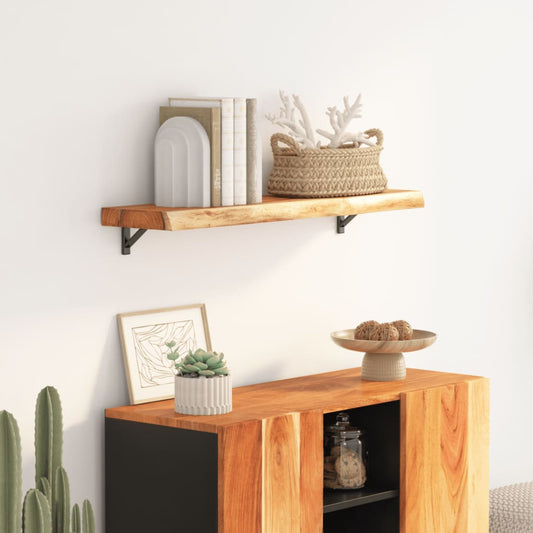 Mensola a Muro 70x20x3,8cm Rettangolare Legno Acacia Bordi Vivi | homemem39