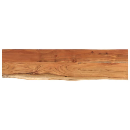 Mensola a Muro 80x20x3,8cm Rettangolare Legno Acacia Bordi Vivi