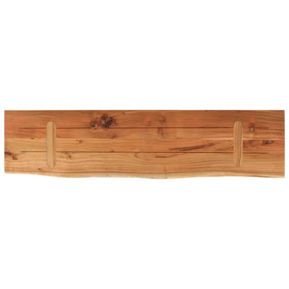 Mensola a Muro 80x20x3,8cm Rettangolare Legno Acacia Bordi Vivi