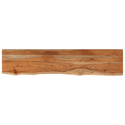 Mensola Muro 100x20x3,8cm Rettangolare Legno Acacia Bordi Vivi