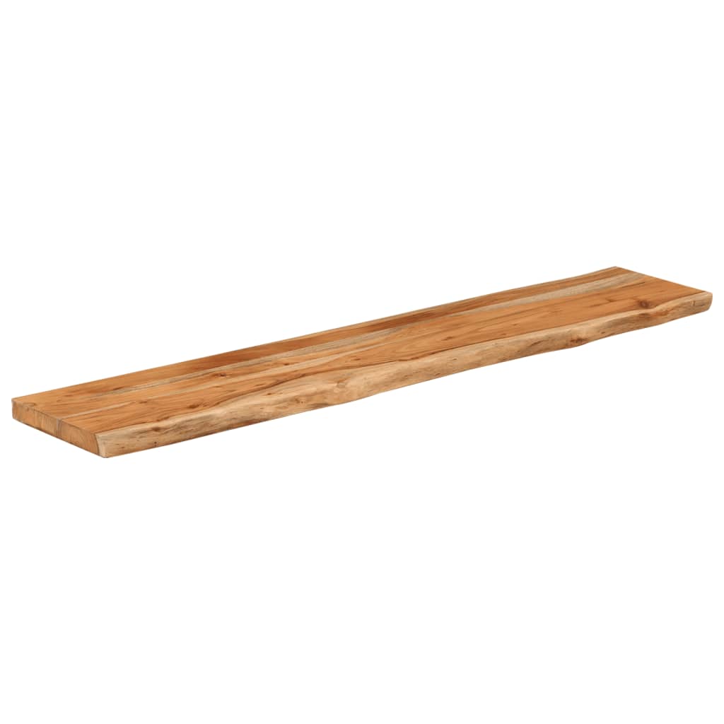 Mensola Muro 100x20x3,8cm Rettangolare Legno Acacia Bordi Vivi