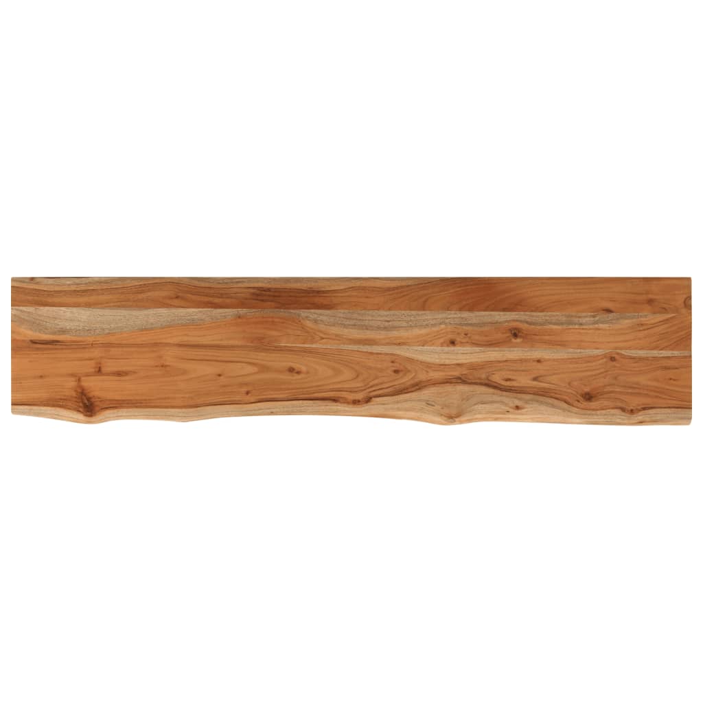 Mensola Muro 110x20x3,8cm Rettangolare Legno Acacia Bordi Vivi