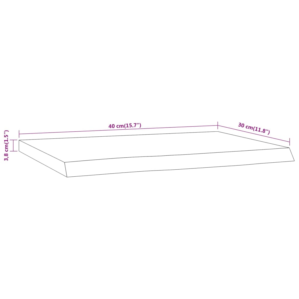 Mensola a Muro 40x30x3,8cm Rettangolare Legno Acacia Bordi Vivi | homemem39
