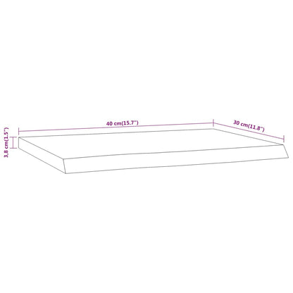 Mensola a Muro 40x30x3,8cm Rettangolare Legno Acacia Bordi Vivi | homemem39