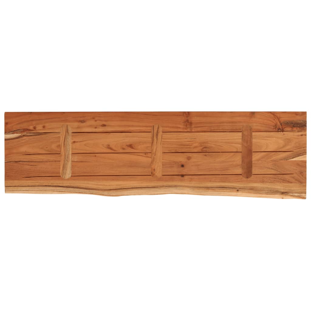Mensola Muro 100x30x3,8cm Rettangolare Legno Acacia Bordi Vivi | homemem39