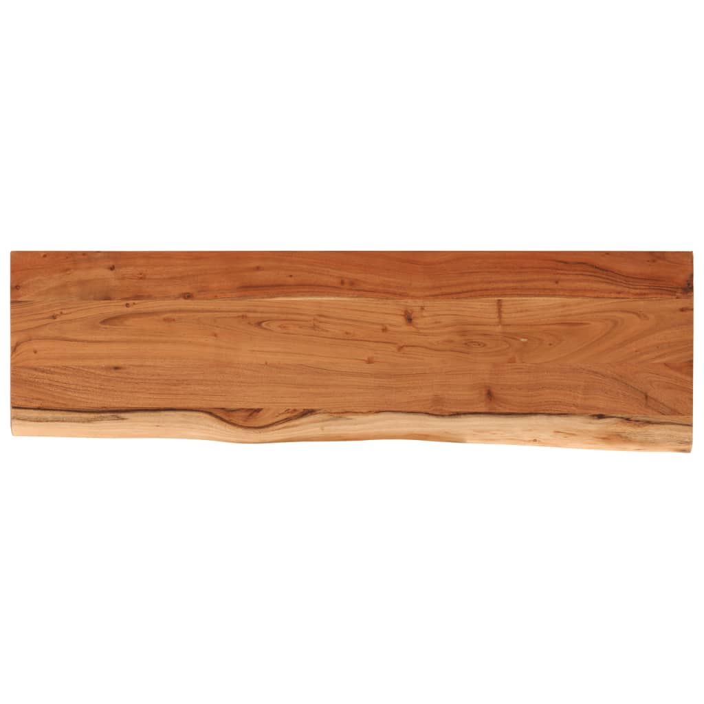 Mensola Muro 110x30x3,8cm Rettangolare Legno Acacia Bordi Vivi | homemem39