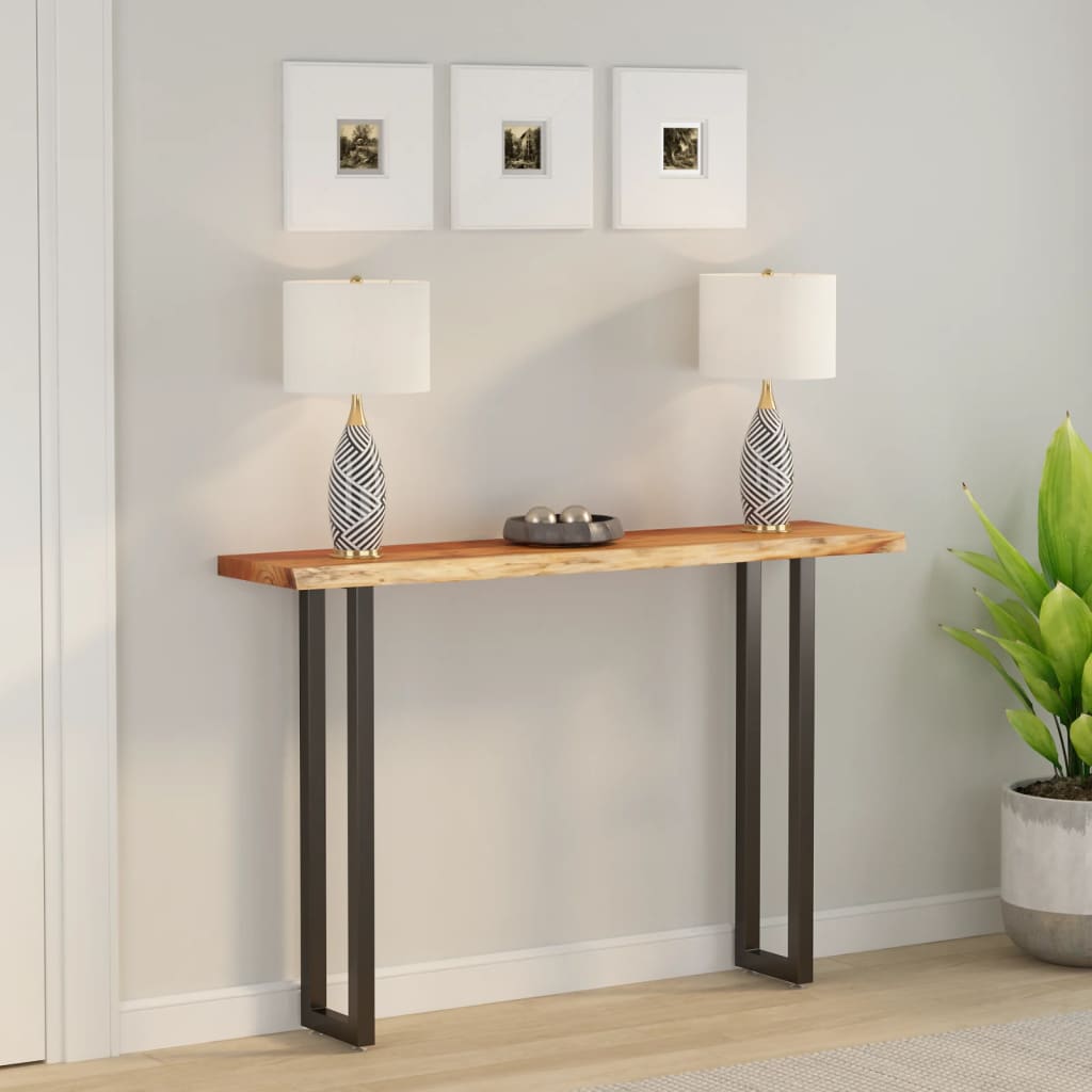 Piano Tavolo 180x30x3,8 cm Rettangolare Legno Acacia Bordi Vivi | homemem39