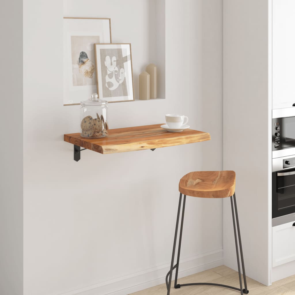 Mensola a Muro 60x40x3,8cm Rettangolare Legno Acacia Bordi Vivi | homemem39