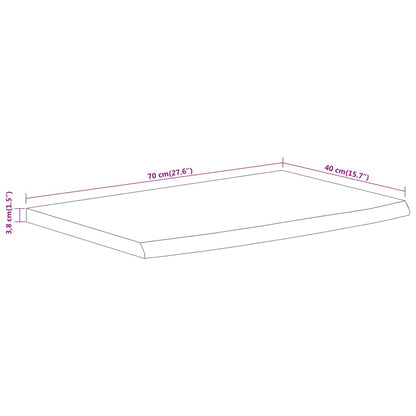Mensola a Muro 70x40x3,8cm Rettangolare Legno Acacia Bordi Vivi | homemem39