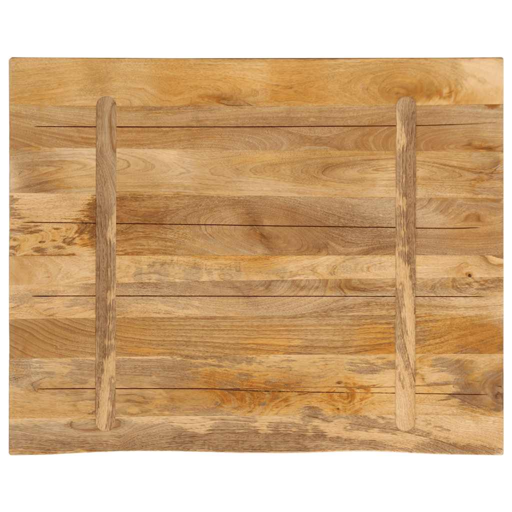 Piano Tavolo 100x80x3,8 Bordi Vivi Legno Massello Mango Grezzo | homemem39
