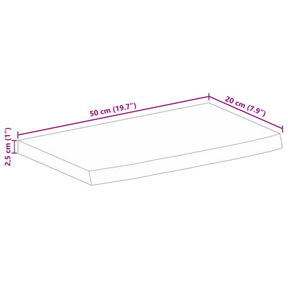 Piano Tavolo Bordi Vivi 50x20x2,5 cm in Legno Massello di Mango