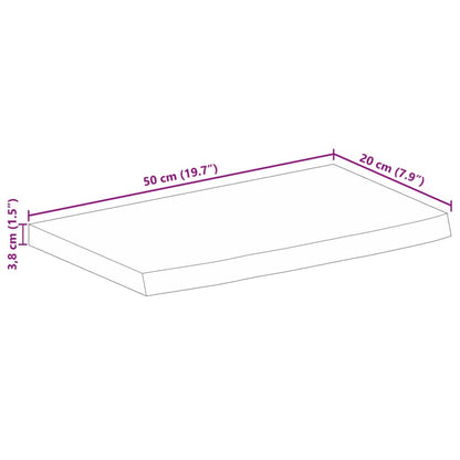 Piano Tavolo Bordi Vivi 50x20x3,8 cm in Legno Massello di Mango
