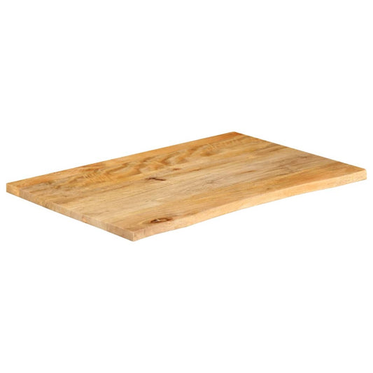 Piano Tavolo Bordi Vivi 90x60x3,8 cm in Legno Massello di Mango | homemem39
