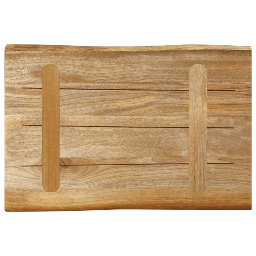 Piano Tavolo Bordi Vivi 60x40x3,8cm Legno Massello Mango Grezzo
