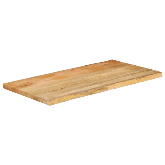 Piano Tavolo 100x60x2,5 cm Bordi Vivi in Legno Massello Mango | homemem39