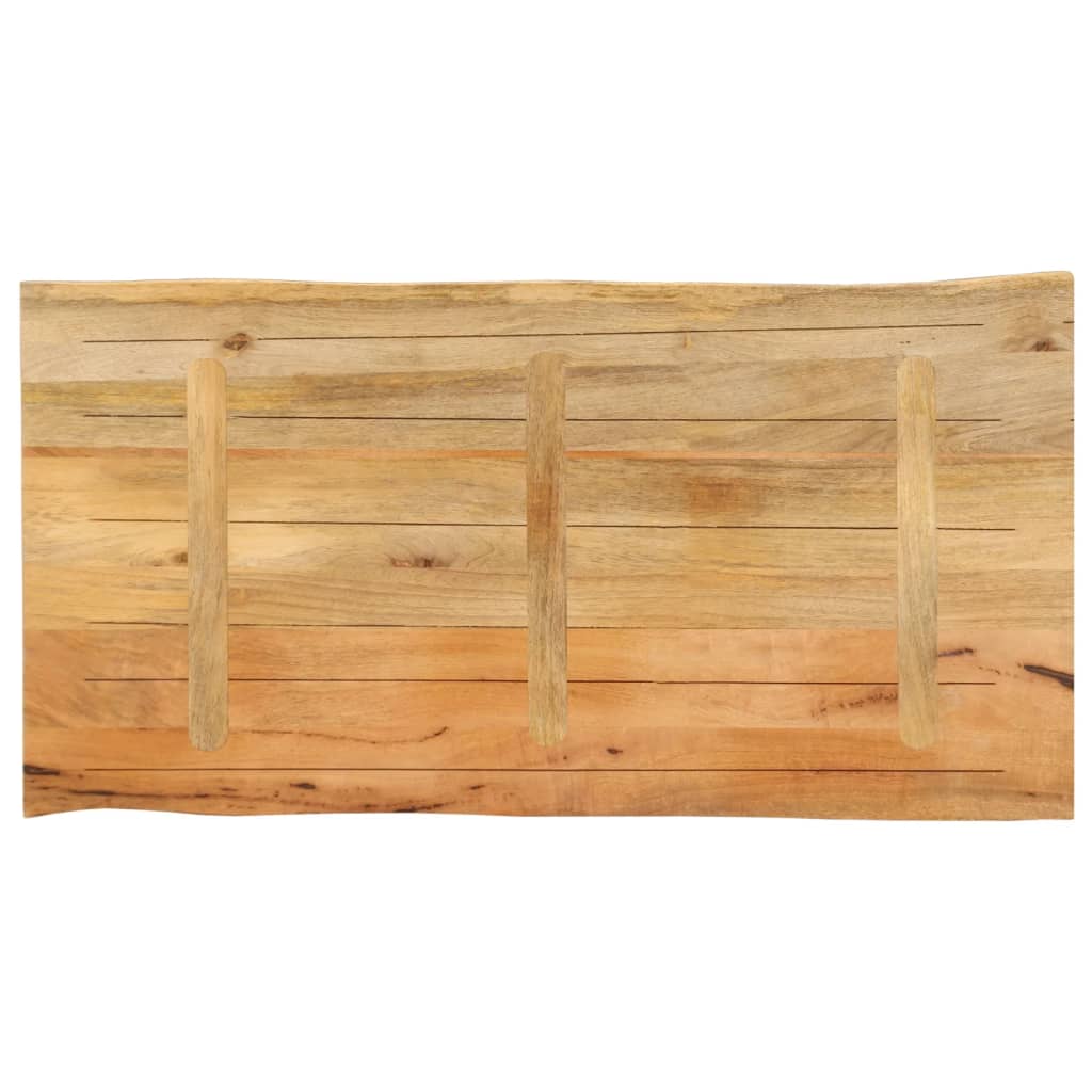 Piano Tavolo 100x60x2,5 cm Bordi Vivi in Legno Massello Mango | homemem39