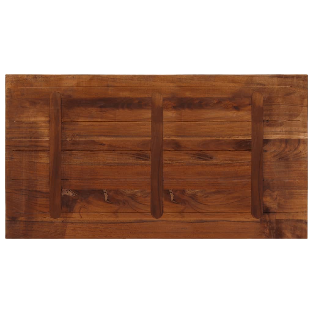 Piano Tavolo 120x50x2,5 cm Rettangolare in Massello di Recupero