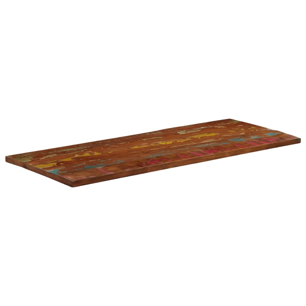 Piano Tavolo 140x60x1,5 cm Rettangolare in Massello di Recupero