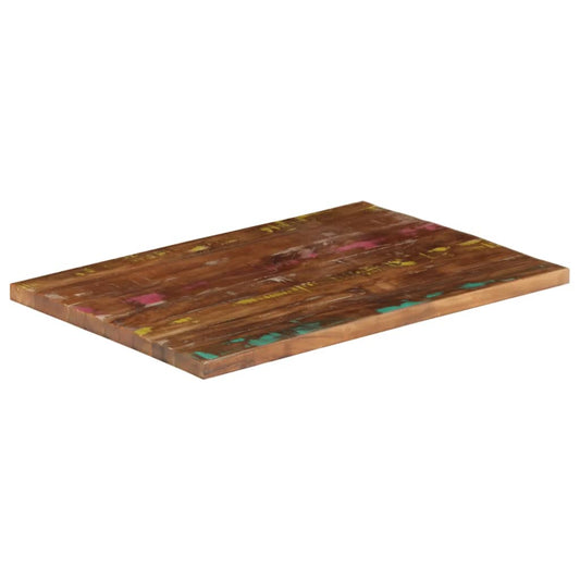 Piano Tavolo 80x70x1,5 cm Rettangolare in Massello di Recupero | homemem39
