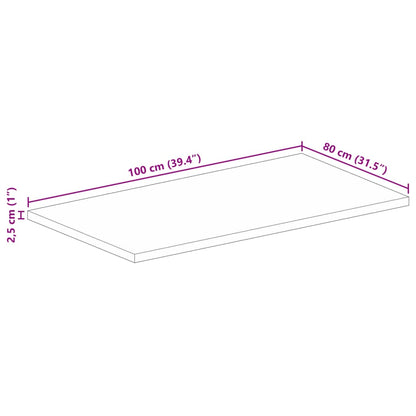 Piano Tavolo 100x80x2,5 cm Rettangolare in Massello di Recupero | homemem39