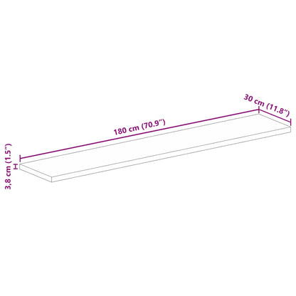 Piano Tavolo 180x30x3,8 cm Rettangolare in Massello di Recupero