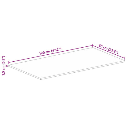 Piano per Tavolo 120x60x1,5 cm Rettangolare Legno Mango Grezzo | homemem39