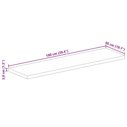 Piano per Tavolo 100x50x3,8 cm Rettangolare Legno Mango Grezzo