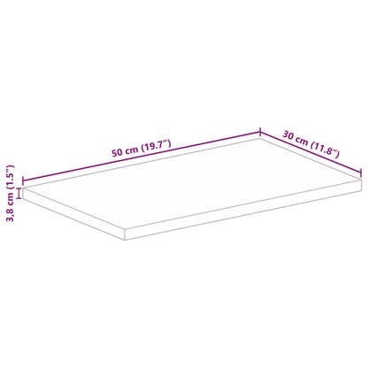 Piano per Tavolo 50x30x3,8 cm Rettangolare Legno Massello Mango | homemem39