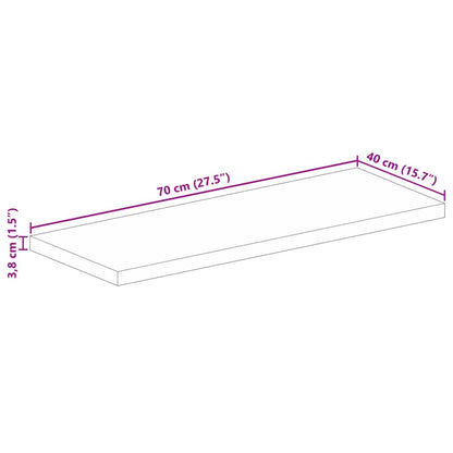 Piano per Tavolo 70x40x3,8 cm Rettangolare Legno Massello Mango | homemem39