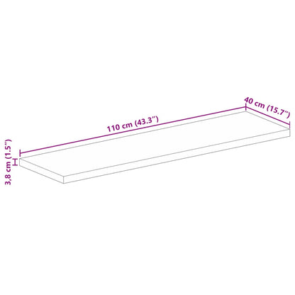 Piano per Tavolo 110x40x3,8cm Rettangolare Legno Massello Mango