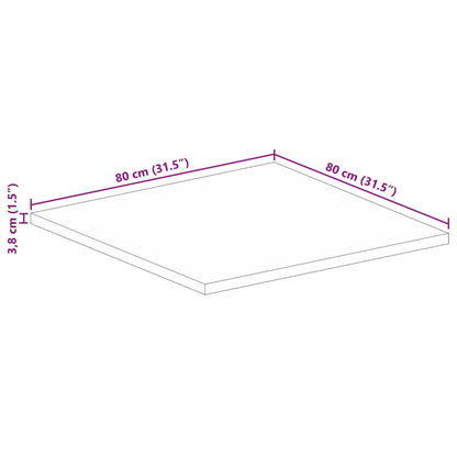 Piano per Tavolo 80x80x3,8 cm Quadrato Legno Massello di Pino | homemem39