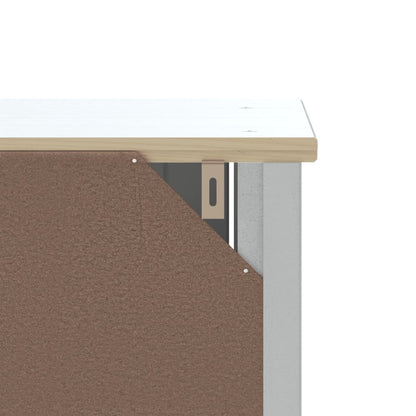 Mobile da Bagno BERG Bianco 40x34x80 cm Legno Massello di Pino | homemem39