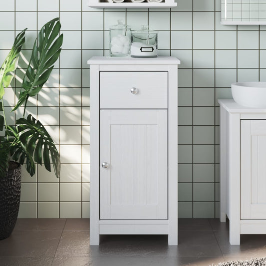 Mobile da Bagno BERG Bianco 40x34x80 cm Legno Massello di Pino | homemem39
