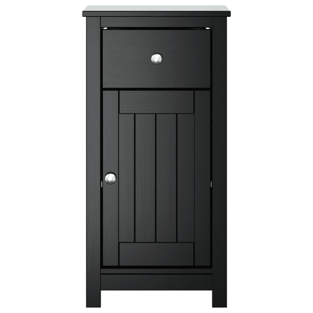 Mobile da Bagno BERG Nero 40x34x80 cm in Legno Massello di Pino | homemem39